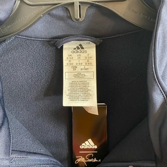 Adidas Zoe Saldana Primegreen Tricot Track Jacket NWT 2X Blue Full Zip - Picture 4 of 9